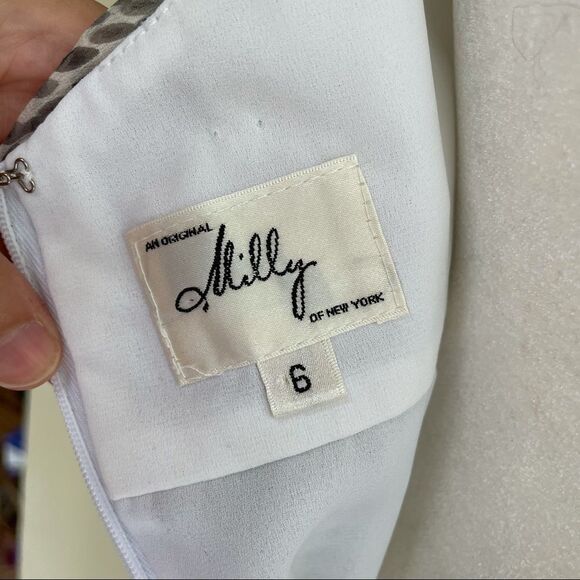 Vintage Milly NY Silk OTS Yellow Polka Dot Dress - Picture 9 of 12